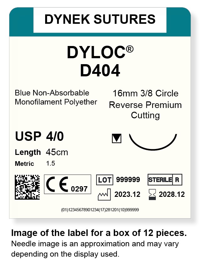 DYLOC SUTURE 4/0 16MM3/8RC 45CM/12
