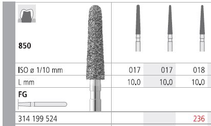INTENSIV DIAMOND BUR 236 STD (850-018) RA/6