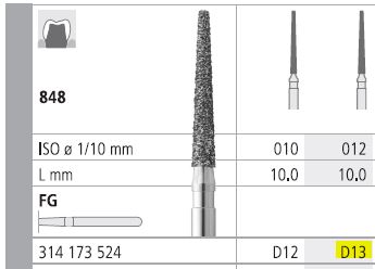 INTENSIV DIAMOND BUR D13 STD (848-012) FG/6