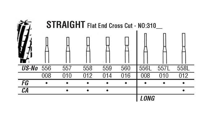 31-010 557 CARBIDE CA NORTHBEL BURS /5