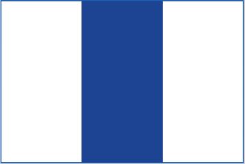 M/GUARD SQ 4MM WHITE/DKBLUE 3 STRIPE 127MM