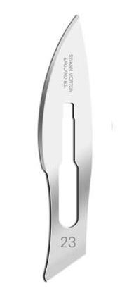 SCALPEL BLADE CARB STEEL 23 STERILE/ 100