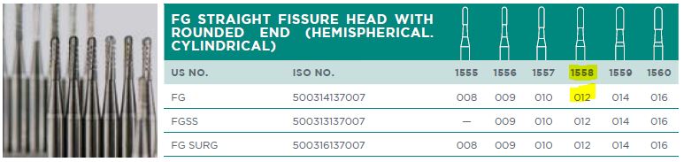 CARBIDE BUR 1558 FG 012/5