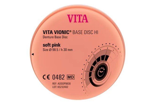VITA VIONIC® BASE DISC HI, classic pink translucent, Ø 98.5 x h 30 mm, 1 pc.