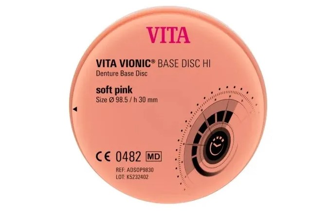 VITA VIONIC® BASE DISC HI, dark pink, Ø 98.5 x h 30 mm, 1 pc.