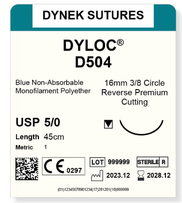 Dyloc suture 5/0 13mm 3/8 RC 45cm /12