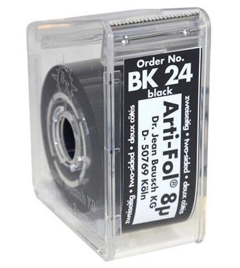 [BABK24]  ARTIFOL BLACK 2 SIDED 8UM 22MM WIDE /20M