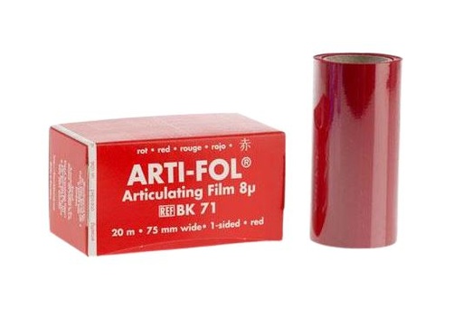 [BABK71] ARTIFOL RED 1 SIDED 8UM 75MM WIDE /20M