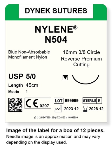 [DYN50412] NYLENE 5/0 16MM, 3/8RC 45CM /12