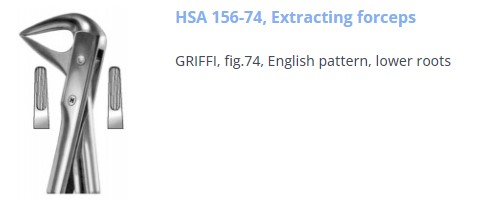 [HMHSA15674] EXTRACTION FORCEPS LOWER ROOTS 74
