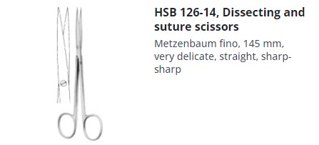 [HMHSB12614] SCISSORS METZENBAUM FINE STRAIGHT 145MM