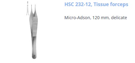 [HMHSC23212] TISSUE FORCEPS ADSON DELICATE 1:2 120MM