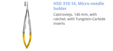 [HMHSD31014] NEEDLE HOLDER MICRO CASTROVIEJO TC RATCHET STR 140MM