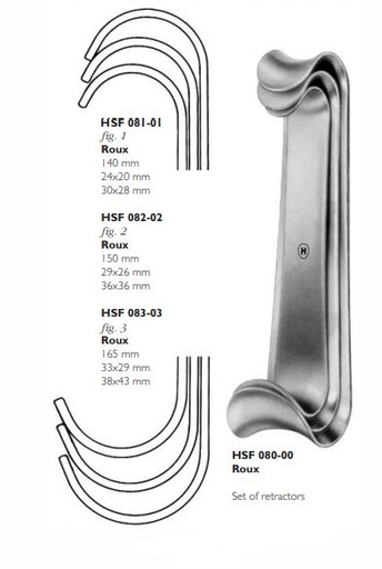 [HMHSF08000] RETRACTOR ROUX FIG 1-3 SET OF 3