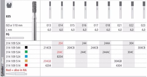 [IT204CBF] INTENSIV DIAMOND BUR 204 XCRSE (835-015) FG/6