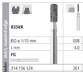 [IT261F] INTENSIV DIAMOND BUR 261 STD (835KR-008) FG/6