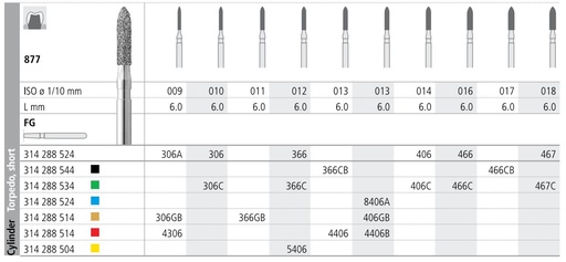 [IT306GF] INTENSIV DIAMOND BUR 306G GOLD (877-009) FG/6