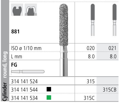 [IT315F] INTENSIV DIAMOND BUR 315 STD (881-020) FG/6