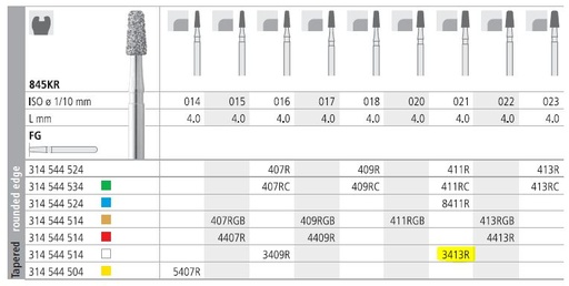 [IT3413RF] INTENSIV DIAMOND BUR 3413R FINE (845KR-021) FG/6