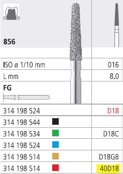 [IT40D18F] INTENSIV DIAMOND BUR 40D18 FINE (856-016) FG/6