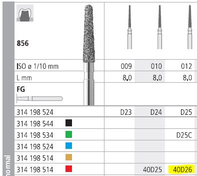 [IT40D26F] INTENSIV DIAMOND BUR 40D26 FINE (856-012) FG/6