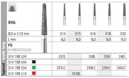 [IT4238LF] INTENSIV DIAMOND BUR 4238L FINE (856L-015) FG/6