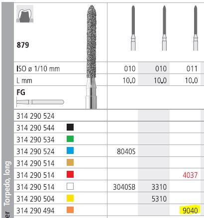 [IT9040F] INTENSIV DIAMOND BUR 9040 X-FINE (879-011) FG /6