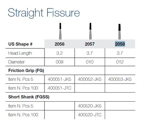 [JE20585FG] 2058-5 FG JET CARBIDE ST FISS/5