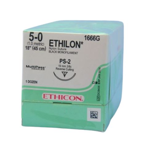[JM1666G] ETHILON SUTURE 5/0 19MM 3/8 RC/12