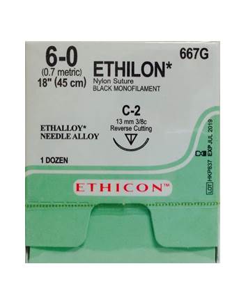 [JM667G] ETHILON SUTURE 6/0 13MM RC/12
