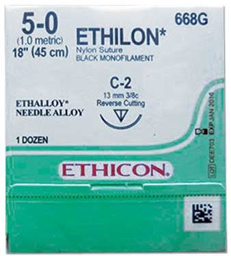 [JM668G] ETHILON SUTURE 5/0 13MM RC/12