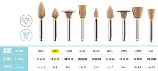 [KE0352012] UNICUS DIAMOND POLISHER FLAME PKT 12