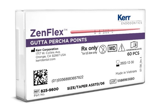 [KR8259600] ZENFLEX PRE‐TIP GP ASS .06 TAPER – 60PK