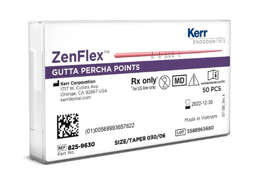 [KR8259630] ZENFLEX PRE‐TIP GP .06/.30 TAPER – 50PK