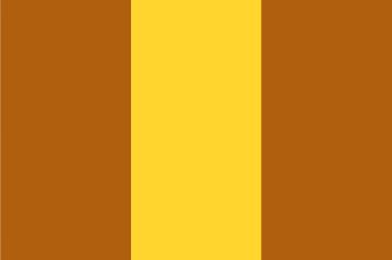 [SOSQBRYBR] M/GUARD SQ 4MM BROWN/YEL 3 STRIPE 127MM