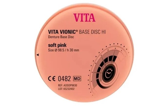 [VIADDAP9830] VITA VIONIC® BASE DISC HI, dark pink, Ø 98.5 x h 30 mm, 1 pc.