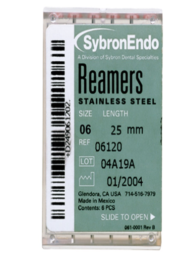 [KR06127] REAMERS 25MM  SZ 35 GREEN  PK6